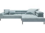 Ecksofa HOME AFFAIRE "Claya, 311 cm breit, L-Form, inkl. Kopfteilverstellung", blau (light, blau), B:311cm H:71cm T:219cm, 88% Polyester, 12% Polyacryl, Sofas, Ecksofa, ohne elektrischen Sitzvorzug