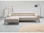 Ecksofa HOME AFFAIRE "Claya, 258 cm breit, L-Form, Kopfteilverstellung", taupe, B:258cm H:71cm T:179cm, 100% Polyester, Sofas, Ecksofa, Moderne Steppung, weicher Polsteraufbau & saugroboterfreundliche Höhe