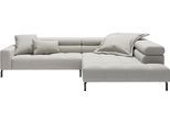 Ecksofa HOME AFFAIRE "Claya, 311 cm breit, L-Form, inkl. Kopfteilverstellung", grau (light, grau), B:311cm H:71cm T:219cm, 88% Polyester, 12% Polyacryl, Sofas, Ecksofa, mit elektrischem Sitzvorzug im Hauptelement