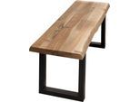 Bank HOME AFFAIRE "Tristan", beige (natur, schwarz), B:200cm H:45cm T:38cm, Sitzbänke, aus Massivholz Eiche