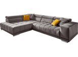 Ecksofa DIE PLANBAR "MP-IN15053 L-Form breiter Schenkel", grau, B:323cm H:73cm T:222cm, Sofas, Ecksofa, wahlweise mit Kopfteilverstellung und manueller Vorziehbank