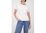 Sweatshirt MONARI "Sweatshirt Basic Kette", Damen, Gr. 42, off, weiß, Sweatware, Obermaterial: 52% Modal, 42% Polyester, 6% Elasthan, unifarben, bequem normal, Rundhals, Bündchen, Sweatshirts Sweatshirt, funkelnde Schmuck-Details, Rundhalsausschnitt, bequeme Passform