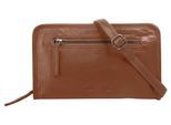 Abendtasche WOUWOU, Damen, Gr. B/H/T: 22cm x 14cm x 2cm onesize, cognac, Leder, leicht glänzend, unifarben, Taschen Abendtasche, echt Leder