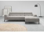 Ecksofa HOME AFFAIRE "Claya, 258 cm breit, L-Form, Kopfteilverstellung", grau, B:258cm H:71cm T:179cm, 95% Polyester, 5% Nylon, Sofas, Ecksofa, Moderne Steppung, weicher Polsteraufbau & saugroboterfreundliche Höhe