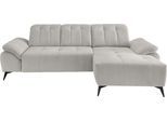 Ecksofa HOME AFFAIRE "Lazio modern und bequem, schmale Armlehnen, tolle Detailverarbeitung", hellgrau, B:280cm, 100% Polyester, Sofas, Ecksofa