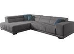 Ecksofa DIE PLANBAR "MP-IN15053 L-Form breiter Schenkel", grau (anthrazit), B:323cm H:73cm T:222cm, 100% Polyester, Sofas, Ecksofa, wahlweise mit Kopfteilverstellung und manueller Vorziehbank