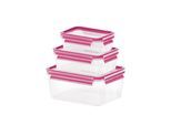 Frischhaltedose EMSA "Clip & Close", pink (transparent, himbeere), Kunststoff, Lebensmittelaufbewahrungsbehälter, Frischhaltedose, 0,55/1/2,2L, auslaufsicher, hygienisch, innovative Deckeltechnologie
