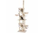 Lionto Kratzbaum XXL, Höhenverstellbar (230 - 250 cm) weiß/ beige