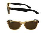 Ray-Ban Zonnebril New Wayfarer 2132 945/57 Honey Crystal Bruin Polarized 55mm