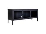 Mid.you , Schwarz , Metall, Glas , 130x40x55 cm ,