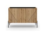 Livetastic , Schwarz, Eiche dunkel , Holzwerkstoff , Holzoptik , 3 Fächer , 122x81x40 cm , FSC MIX , stehend ,