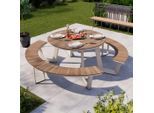 Beldano , Naturfarben, Hellgrau , Metall, Kunststoff , 75 cm , rostfrei, UV-beständig , Gartenmöbel, Gartenmöbel-Sets, Gartengarnituren