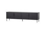 Livetastic , Schwarz , Holz , Kiefer , 2 Fächer , 200x56x44 cm , stehend, hängend , Wohnzimmer, TV-Möbel, TV- & Lowboards