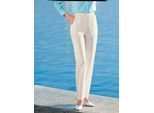 Schlupfhose CLASSIC BASICS, Damen, Gr. 24, Kurzgrößen, beige (ecru), 62% Polyester, 36% Viskose, 2% Elasthan, unifarben, lang, Hosen Schlupfhose