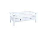 Inter Link Couchtisch Provence mit 2 Schubladen aus Kiefer Massivholz - Weiss