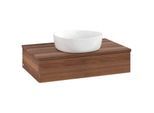 Villeroy und Boch Antao Waschtisch-Unterschrank L08112HM mit Beleuchtung mit Struktur, 80x19x50cm, Waschbeckenplattenfarbe warm walnut, warm walnut