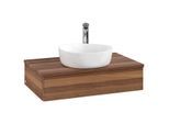 Villeroy und Boch Antao Waschtisch-Unterschrank L08052HM mit Beleuchtung, 80x19x50cm, Hahnloch, Waschbeckenplattenfarbe warm walnut, warm walnut