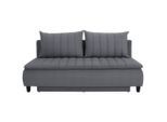 P & B Boxspringsofa, Dunkelgrau, Holz, Buche, 3-Sitzer, Füllung: Polyetherschaumkern, Silikon, 208x102x96 cm, Made in EU, Schlafen auf Sitzhöhe, Wohnzimmer, Sofas & Couches, Schlafsofas, Schlafsofas mit Bettkasten