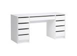 Mid.you Schreibtisch, Weiß, Holzwerkstoff, 9 Schublade(n) Schubladen, rechteckig, 153.5x76x55 cm, Arbeitszimmer, Schreibtische, Bürotische