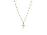 Kettenanhänger LYOMI "585/- Gelbgold Kreuz 11 synth. Diam. 0,09ct.", gelb, Schmuckanhänger, Damen, one-size, 0,09 VS = sehr kleine Einschlüsse, Gold, 0,7 g, Kettenanhänger