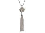 Collierkettchen STEUER "Metall glanz Glasstein lila", silber, Halsketten, Damen, 90cm, Metall, L: 90, glitzernd