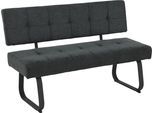 Essbank HELA "LUISE I, Sitzbank, Bank", grau (anthrazit, schwarz), B:140cm H:90cm T:64cm, Polyester, Sitzbänke, Essbank, mit Federkern, extra dicke Polsterung im Sitz und Rücken