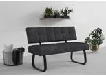 Essbank HELA "LUISE I, Sitzbank, Bank", schwarz (vintage anthrazit, schwarz), B:140cm H:90cm T:64cm, Sitzbänke, Essbank, mit Federkern, extra dicke Polsterung im Sitz und Rücken, Topseller
