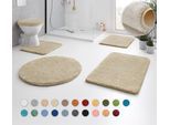 Badematte KLEINE WOLKE "RELAX", beige (sandbeige), H:30mm, Polyacryl, Badematten, Badematte, Badteppich, meliert, rechteckig, rund & als Set erhältlich