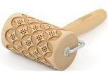 Teigroller FOLKROLL "3D-Motiv-Teigrolle", braun, L:9,5cm, Massivholz, Teigroller, China