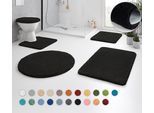 Badematte KLEINE WOLKE "RELAX" Gr. 4, schwarz, H:30mm, Polyacryl, Badematten, Badematte, Badteppich, meliert, rechteckig, rund & als Set erhältlich