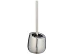 WC-Garnitur WENKO "Badi", silber (silber matt), H:38cm L:13,5cm Ø:13,5cm, Keramik, Reinigungsbürsten, WC-Garnitur, Keramik