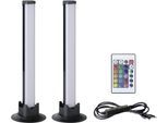 EGLO LED Dekolicht "GAMER LIGHT, Tischlampe, musikgesteuert, 2er Set, Gaming Zimmer", schwarz, 2, Ø 3cm H: 32,5cm, 2 Stk., Leuchten, Fernbedienung inkl., 150cm USB-Kabel, Musikmodi, H: 32,5cm x D: 3cm, LED Dekolicht