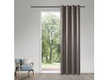 Vorhang GERSTER "Grace" Gr. 1, grau (taupe), B:145cm H:245cm, Polyester, Gardinen, Vorhang, Blickdichter Ösenschal "Grace"
