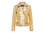 Dames leren gouden Brando bikerjack - Loddon
