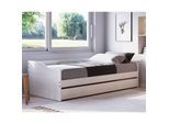 Inter Link Funktionsbett Kinderbett Leonie 90x200 cm inkl. Lattenrost und Ausziehbett - versch. Ausführungen - Weiss