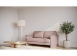 BRUNO Schlafsofa 160cm in Pink Blush Rosa | Schmal | stabiles Massivholz & Boxspringkomfort