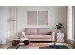 BRUNO Schlafsofa 160cm in Pink Blush Rosa | Klassik | stabiles Massivholz & Boxspringkomfort