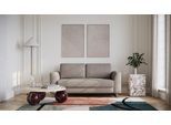 BRUNO Schlafsofa 140cm in Taupe Grau-Beige | Klassik | stabiles Massivholz & Boxspringkomfort