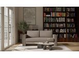 BRUNO Schlafsofa 160cm in Taupe Grau-Beige | Kubus | stabiles Massivholz & Boxspringkomfort