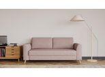 BRUNO Schlafsofa 160cm in Pink Blush Rosa | Klassik | stabiles Massivholz & Boxspringkomfort