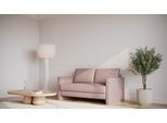 BRUNO Schlafsofa 140cm in Pink Blush Rosa | Schmal | stabiles Massivholz & Boxspringkomfort