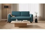 BRUNO Schlafsofa 140cm in Petrol Türkis | Klassik | stabiles Massivholz & Boxspringkomfort