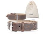 Freudentier gefüttertes Halsband aus Leder dunkelbraun 47 cm, 3 cm