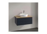Villeroy und Boch Antao Waschtisch-Unterschrank K19151HG 80x36x50cm, Hahnloch, Waschbeckenplattenfarbe honey oak, midnight blue matt lacquer