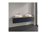 Villeroy und Boch Antao Waschtisch-Unterschrank K28151HG 160x36x50cm, Hahnloch, Waschbeckenplattenfarbe honey oak, midnight blue matt lacquer