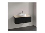 Villeroy und Boch Antao Waschtisch-Unterschrank K31153PD 100x36x50cm, Hahnloch, Waschbeckenplattenfarbe botticino, black matt lacquer