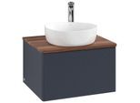Villeroy und Boch Antao Waschtisch-Unterschrank K29152HG 60x36x50cm, Hahnloch, Waschbeckenplattenfarbe warm walnut, midnight blue matt lacquer