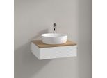 Villeroy und Boch Antao Waschtisch-Unterschrank K07151MT 60x19x50cm, Hahnloch, Waschbeckenplattenfarbe honey oak, white matt lacquer