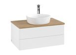 Villeroy und Boch Antao Waschtisch-Unterschrank K19051MT 80x36x50cm, Hahnloch, Waschbeckenplattenfarbe honey oak, white matt lacquer
