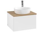 Villeroy und Boch Antao Waschtisch-Unterschrank K29051MT 60x36x50cm, Hahnloch, Waschbeckenplattenfarbe honey oak, white matt lacquer